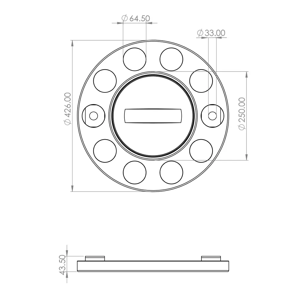 CLOSE CENTER WHEEL TRIM 10 STUD STAINLESS STEEL