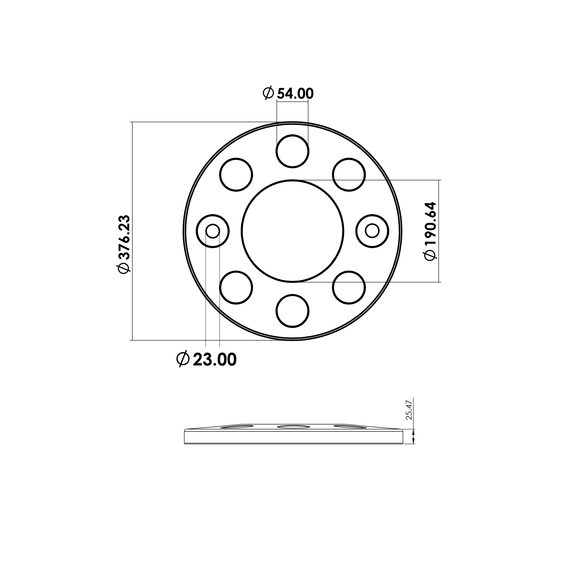 OPEN CENTER WHEEL TRIM 8 STUD STAINLESS STEEL